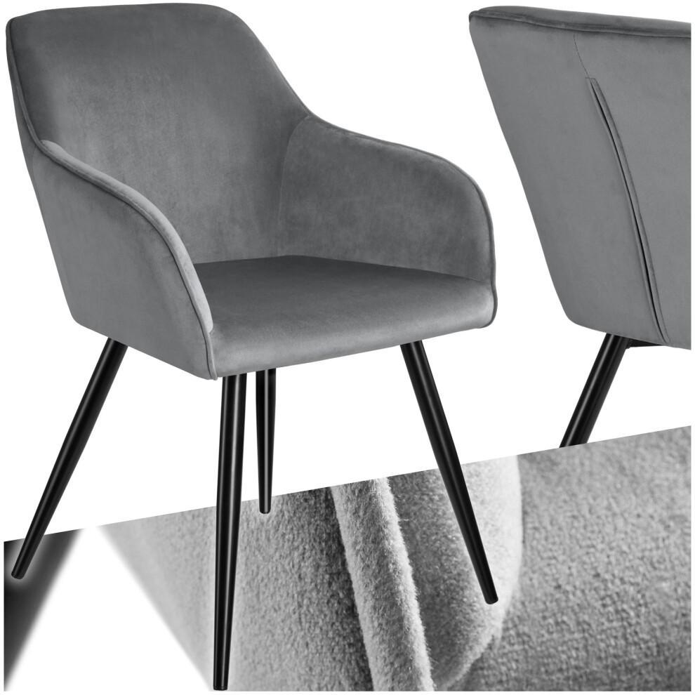 (grey/black, per piece) Dining Chair Accent Bedroom Furniture Velvet Armchair Living Room Chairs Set-image-OPC-PG9HRJR-NEW