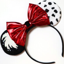 CLGIFT Cruella Minnieöron, Välj färg, Toy Story Minnieöron, Ko Minnieöron, Regnbåge Glitter Musöron, Klassiska Röda Paljetter Minnieöron