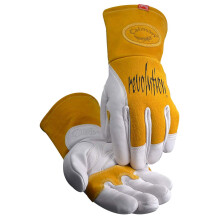Caiman Premium Cow Grain MIGStick Welding Gloves  TwoLayer Back Insulation  Pulse Protector  Kevlar  Kontour  WhiteGold  2XL