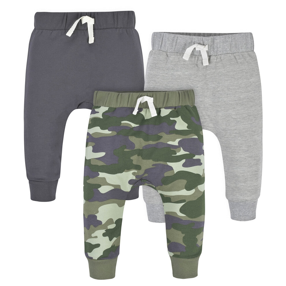 Gerber Baby Boys' Toddler 3-Pack Jogger Pants  Camo  0-3 Months