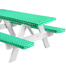 LINPRO 8ft Vinyl-Picknicktischabdeckung mit Bankabdeckungen. Karierte Picknick-Tischdecke fr den Auenbereich fr Wohnmobil- und Wohnmobil-Zubehr.