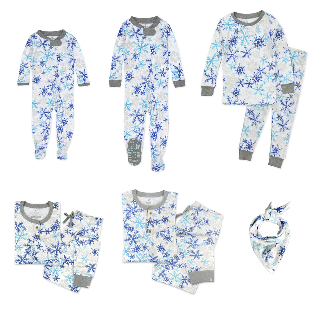 Honestbaby Pigiama Coordinato Per Le Vacanze In Famiglia Cotone Biologico Donna Bambini Bambini Piccoli Neonati Maschi Ragazze Unisex Animali Dom-image