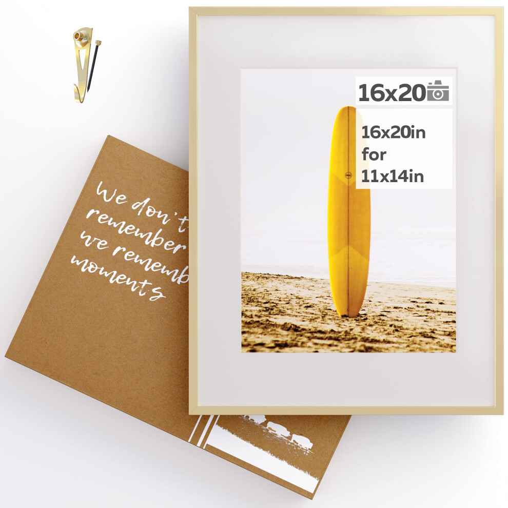 Homeforia 16X20 Cornice Dorata Con Passepartout 11X14 - Cornice In Metallo 16 X 20