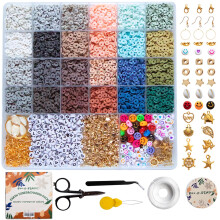 Box-O-Beads 6000 de buca?i margele Heishi din lut polimeric pentru fabricarea de bra?ari ?i bijuterii Kit de fabricare a bra?arilor DIY pentru co