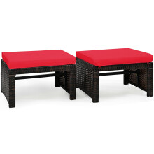 Dortala 2 -czesciowe patio wiklinowe Otmany Outdoor Stopa Rest z poduszkami pe rattan podnz