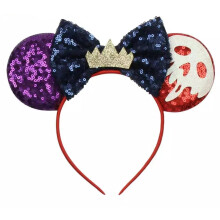 CLGIFT Minnie-Ohren, vergifteter Apfel, Silber, f  r Kinder und Erwachsene, Halloween- und Partyg  nger, Cartoon-Fans