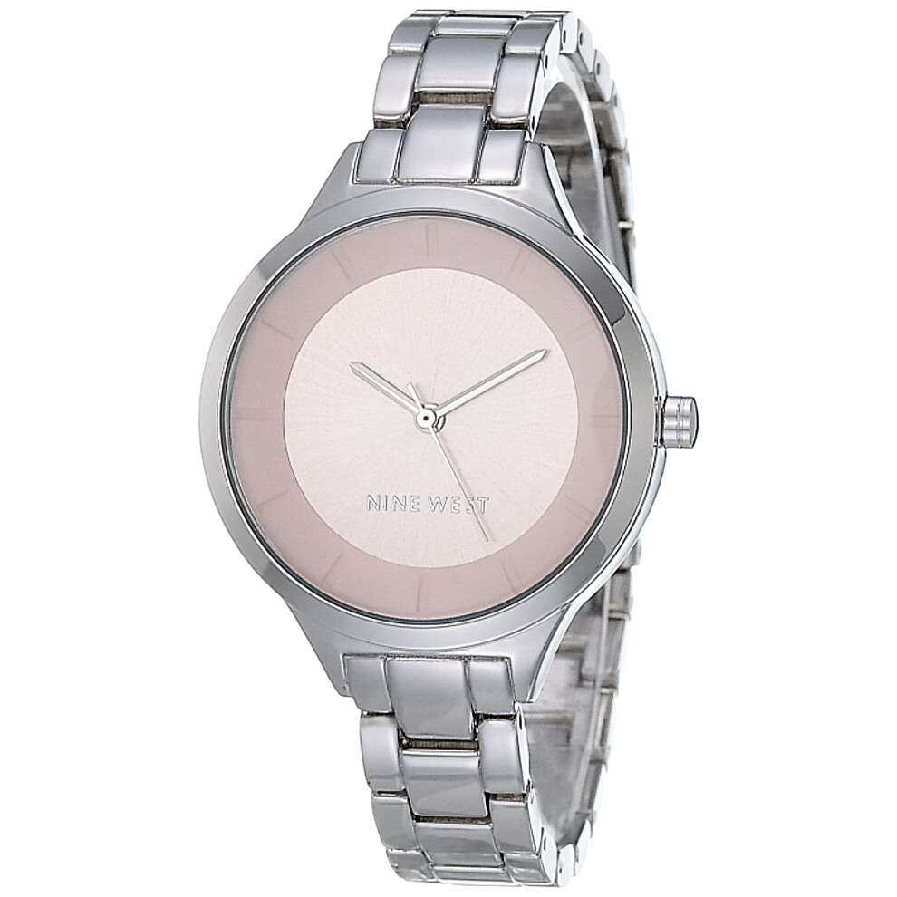 Montre     quartz japonaise Nine West pour femme avec bracelet en m   tal argent    12 (mod   le   : NW/2225LPSV)