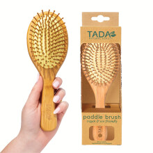 TADA Natural Beauty Bramboo Parb de par L pieptene din lemn L peri de bambus pentru parul umed uscat ondulant gros drept l perie de par Detanglin