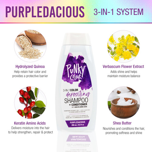 Ty Punky Colour 3 σε 1 Καθαριστικό & Conditioner Μαλλιών, 8.5 fl oz. (Purpledacious) 2