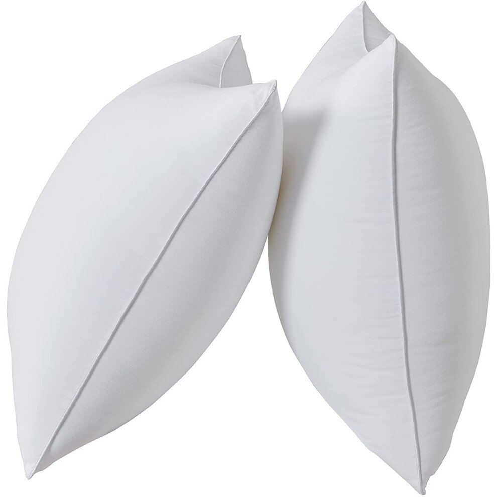 Qeils 18 x 18 Coussins Inserts Lot de 2 Coussins Décoratifs Blancs avec Housse en Polyester Doux - Coussins d'Intérieur Carrés Rectangulaires Cou
