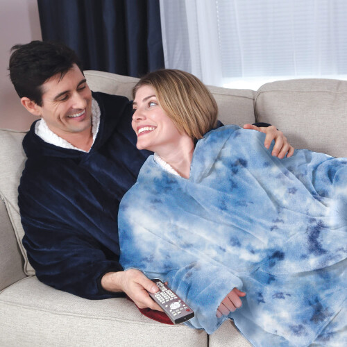 Ontel Huggle Hoodie Υπερ-Μαλακή Κουβέρτα, Μπλε Tie-Dye 2