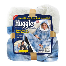 Ontel Huggle Hoodie Ultra Plush Blanket  Blue Tie-Dye