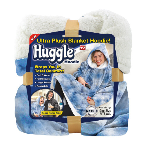 Ontel Huggle Hoodie Υπερ-Μαλακή Κουβέρτα, Μπλε Tie-Dye
