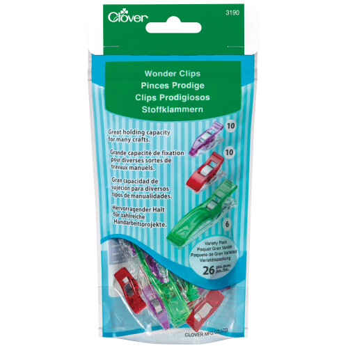 CLOVER Wonder Clip Jumbo Classic e Mini Verde Rosso e Viola