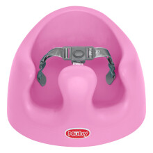 Nuby My Floor Seat - Bärbar Barnstol med Mjuk Skumkudd, Säkert Bälte och Hög Rygg - 4+ Månader - Rosa