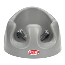 Nuby My Floor Seat Almofada de espuma macia com arn s de seguran a e design alto nas costas para idades de 4 a 12 meses cinza
