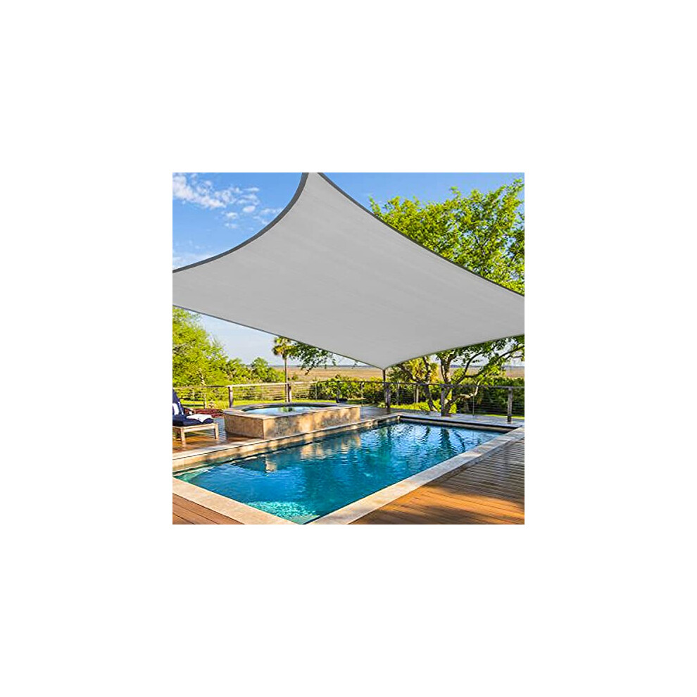 Amagenix Tenda Parasole Rettangolare, 185 G/M², Permeabile All'ombra, 40,6 X 50,8 M, Protezione Dai Raggi Uv, Per Patio, Cortile, Giardino, Grigio-image