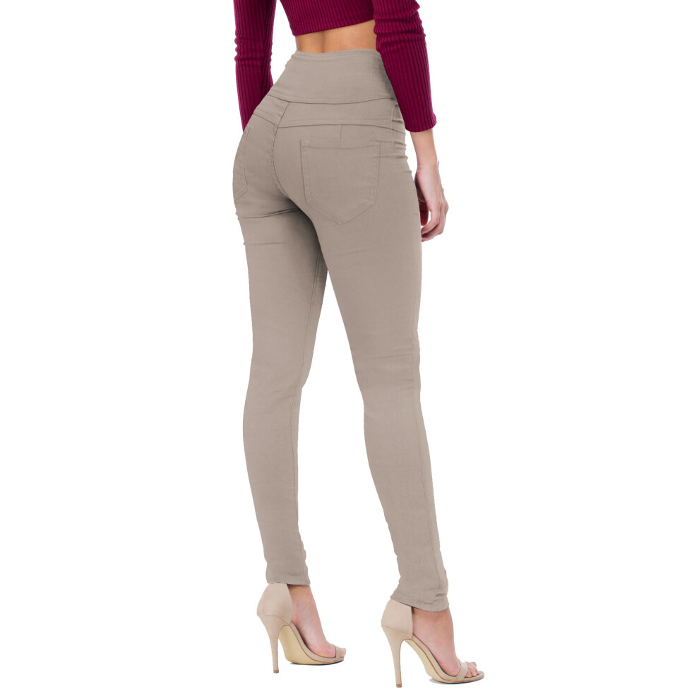 Jean en denim extensible super confortable Butt Lift V3 pour femme P45076SK Kaki 7 L