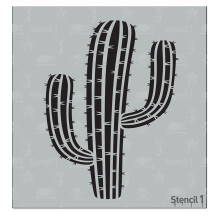 Stencil1 Cactus Stencil 575 x 6 inches Perfect Design for Home D  cor Craft Painting  Tropical Theme  Wall Art  Painting on Bed
