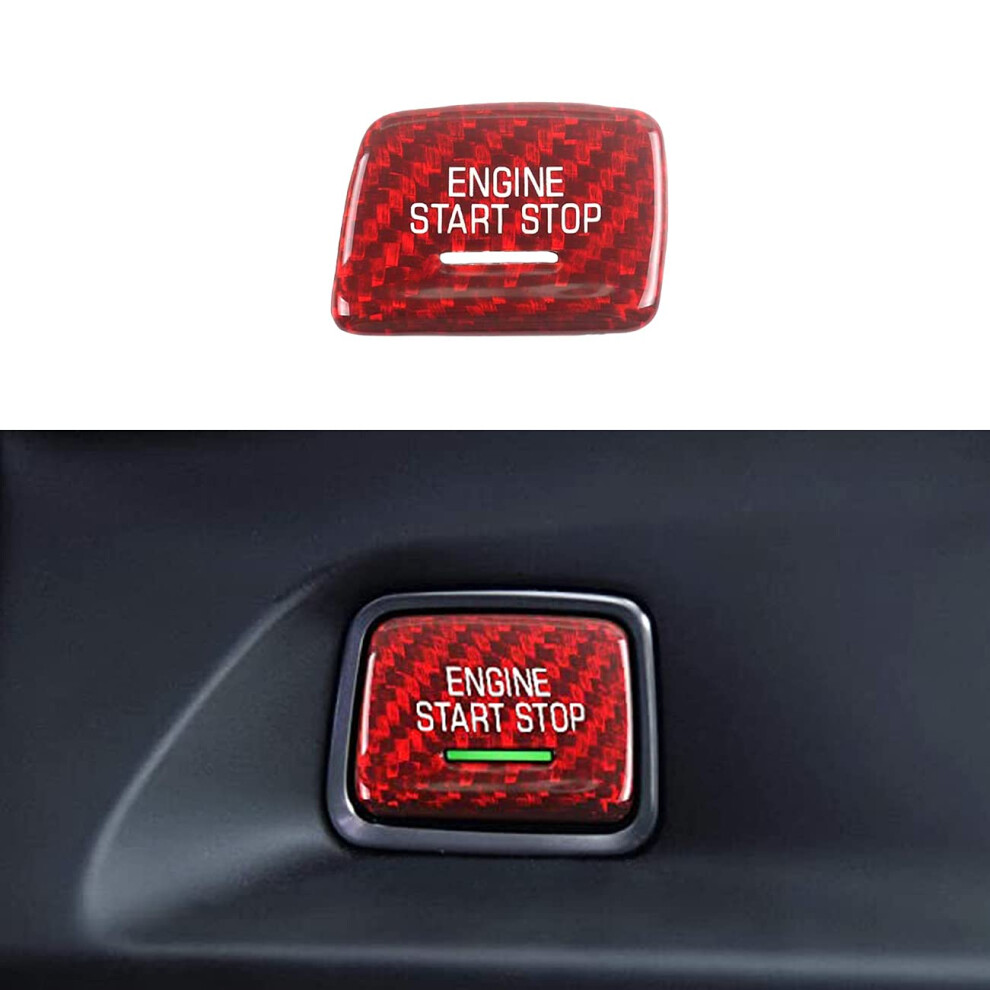 Microck Engine Engine Start/Stop Push Start Button Cover For 2014-2019 Chevy C7 Corvette For 2016-2020 Chevrolet Camaro Real Carbon Fiber 766559775430