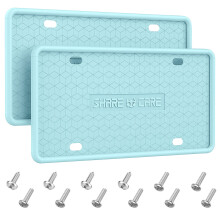 QiqaMole Lot de 2 cadres de plaque d'immatriculation en silicone, couvercle de plaque d'immatriculation avant et arri   re, support de plaque d'imm