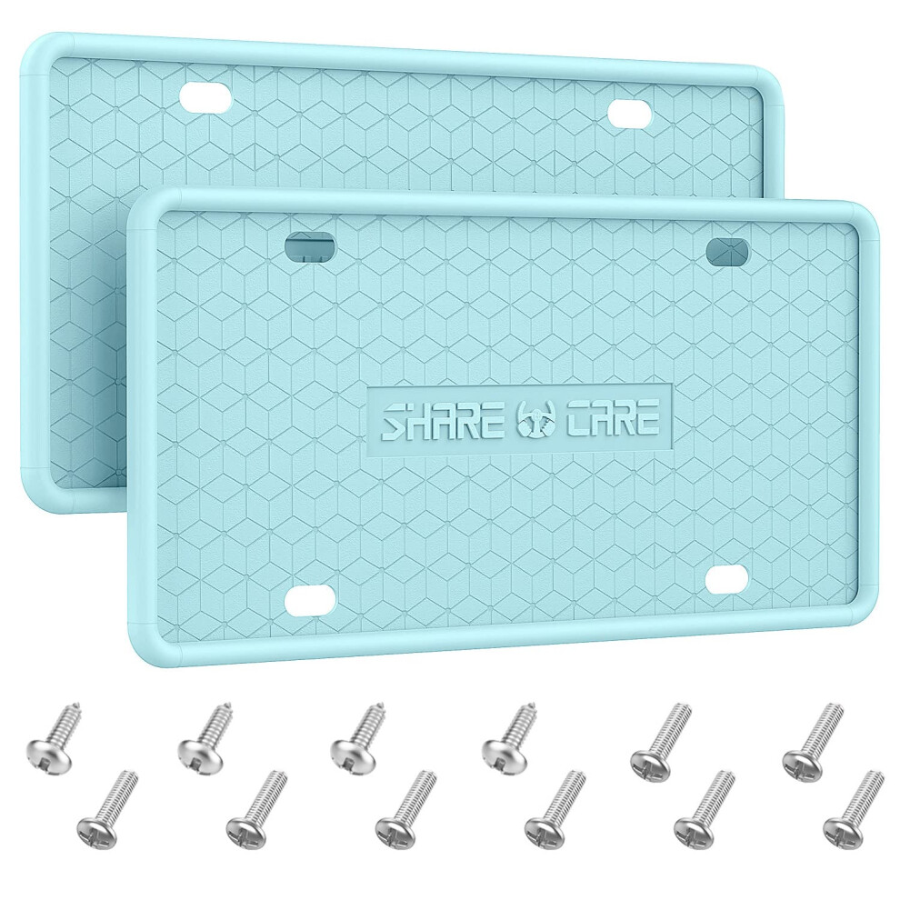 Qiqamole 2 Pack Silicone License Plate Frame Front Back License Plate Cover License Plate Bracket Holder Rustproof Rattleproo 770807463857