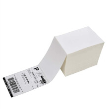 Etiquetas de env   o t   rmicas con perforaciones de 4 x 6, 1000 unidades, plegadas en acorde   n, directas