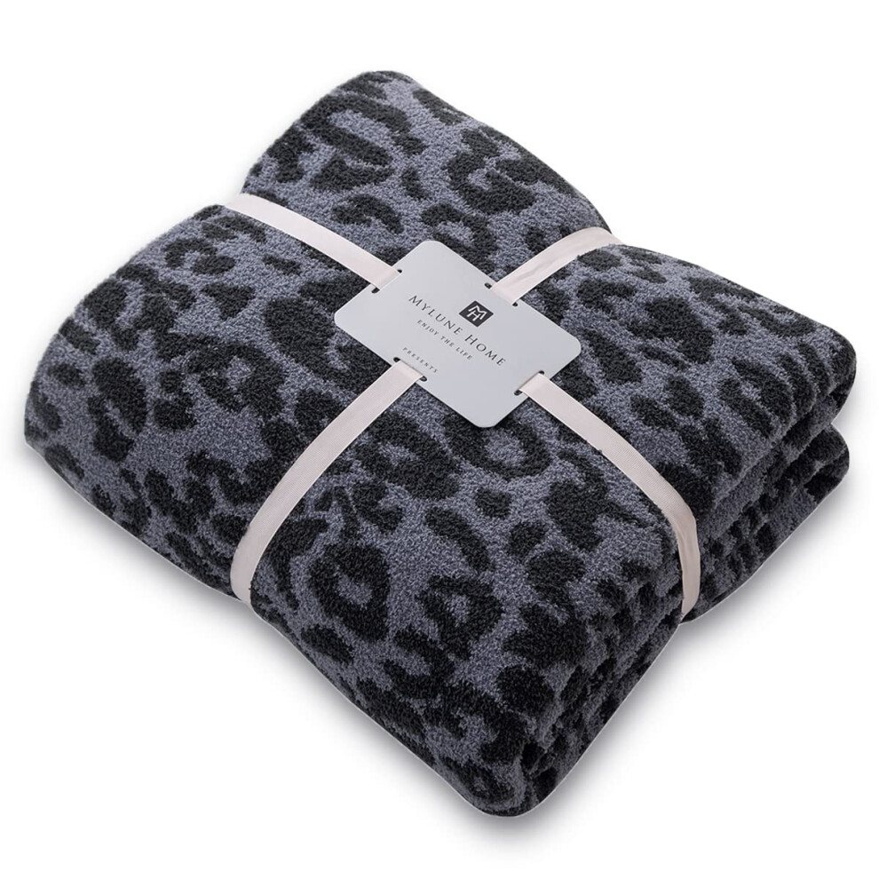 MH MYLUNE HOME Ultra Soft Micro Plush Leopard Blanket (51x63 inches D