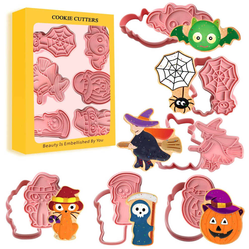 Leesgel 3D Halloween Koekjesvormpjes Vormen Voor Kinderen Halloween Koekjes Decoratie Benodigdheden Mini Halloween Koekjesvormpjes Mallen F-image