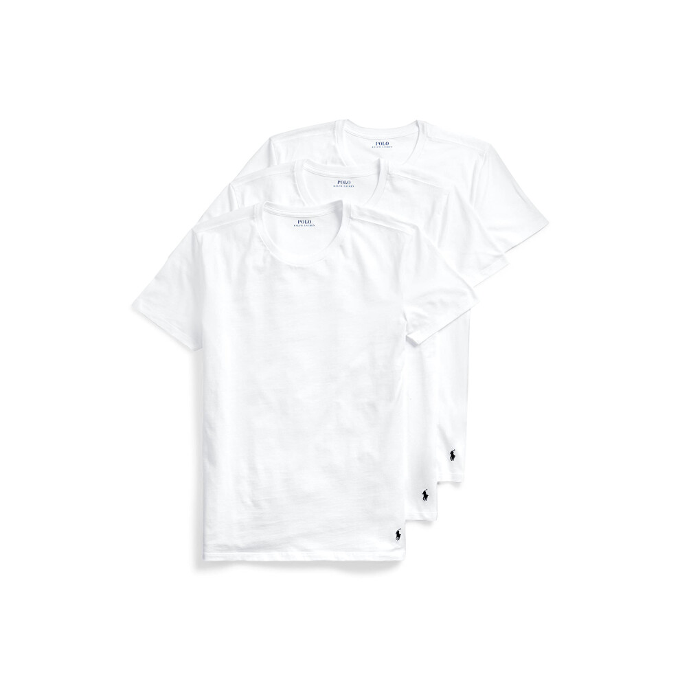 POLO RALPH LAUREN 3-Pack Big Crew Undershirts White 1XB