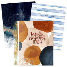 bloom daily planners Undated Academic Year Teacher Planner & Calendar - 7 Period Lesson Plan Organizer Book with Frosted Cover (9"" x 11"")