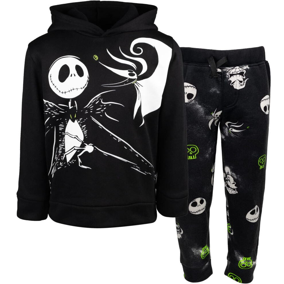 Disney Nightmare Before Christmas Jack Little Boys Fleece Hoodie & Pants Black 7-8