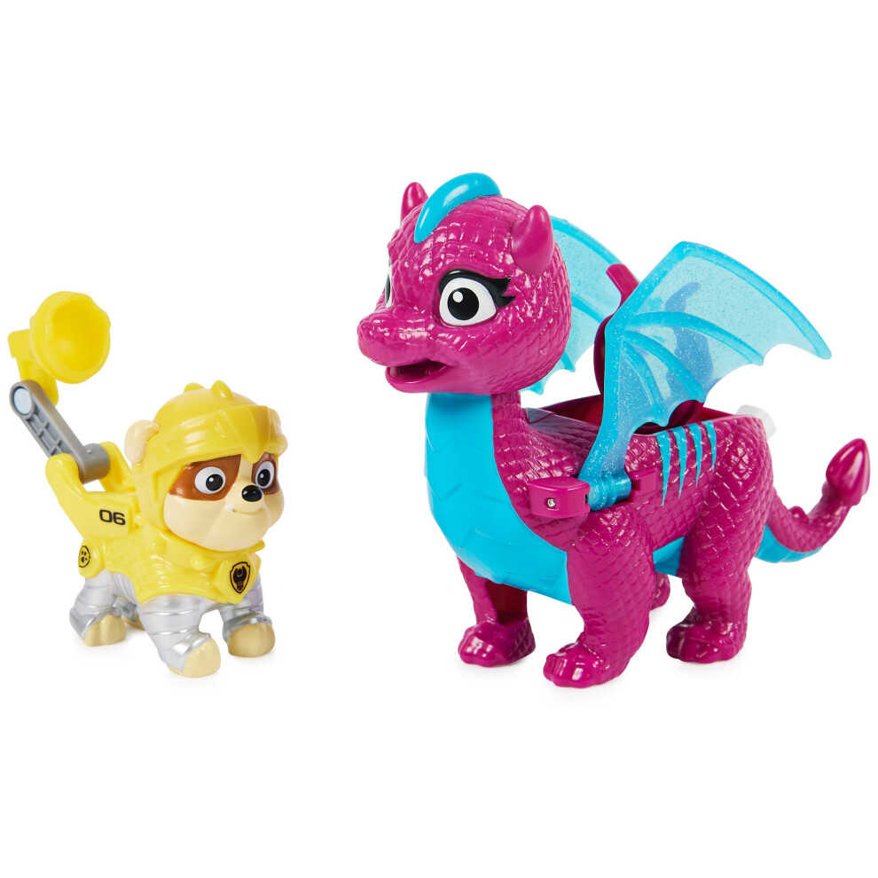 New Paw Patrol Rescue Knights Rubble And Dragon Blizzie Action Figures Set, Kids Toys For Ages 3 And Up 6064306