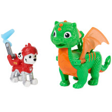 Paw Patrol Rescue Knights Marshall und Dragon Jade Actionfiguren-Set, Kinderspielzeug fr Kinder ab 3 Jahren