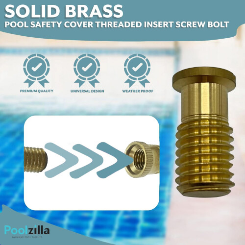 Poolzilla 25er-Pack Pool-Sicherheitsabdeckung, Gewinde-Messingeinsatz, Schraubbolzen fr Anker 2