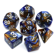 CREEBUY Polyhedral D&D Tärningsset Blå Guld Tärningar Kompatibla med Dungeons & Dragons