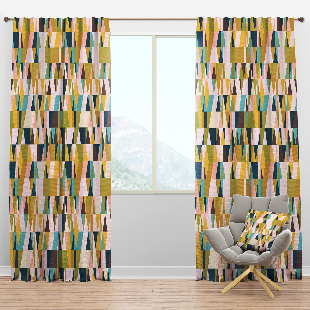 DesignQ Blackout Curtains 'Triangular Retro Design I' Curtains for Bedroom  Curtains for Living Room  Curtains & Drapes - Thermal Insulated-image-OPC-PFNS5YK-NEW