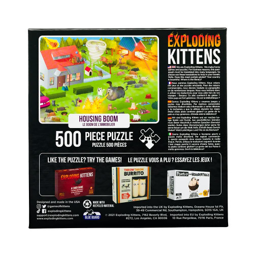 Exploding Kittens 500 Τεμαχίων Παζλ - Housing Boom, Παζλ για Ενήλικες, Παζλ Γάτας, Τέχνη 1