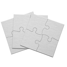 Inovart Lil' Ones 4 - stykke tomt puslespil - 24 puslespil pr. pakke 4""""x4"""" hvid