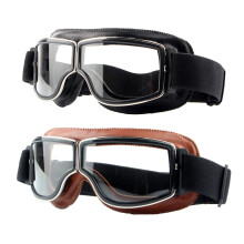 LJDJ Motorradbrillen, 2 Stck, Vintage-Antibeschlag-Pilot-PU-Lederbrille, staubdicht, ATV-Offroad-Motorradhelm, Brillen zum Schutz fr Motorcross-Kla