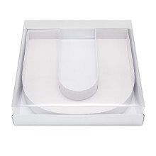 Wenpack 12 """" Kartongbokstverformade Mache Dekorativa jordgubbar Fyllbara godisar Candy Box med klart lock (White U)