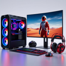 Gaming PC Bundle: Ryzen 3 3200G - 16GB RAM - 1TB+256GB SSD - GT730 2GB - Win 11 - 6 FAN BLACK