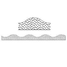 Magnetick    okraj s ciernymi bodkami na bielom pozad   , rozmery 2,5 cm x 30 cm, kusy, spolu 3,6 m