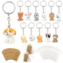 12 Pack Puppy Dog Party Favors Puppy Key Chain avec des sacs d'organza Merci Kraft Tags pour le retour a l'ecole Article Birthday Party Favors Ba