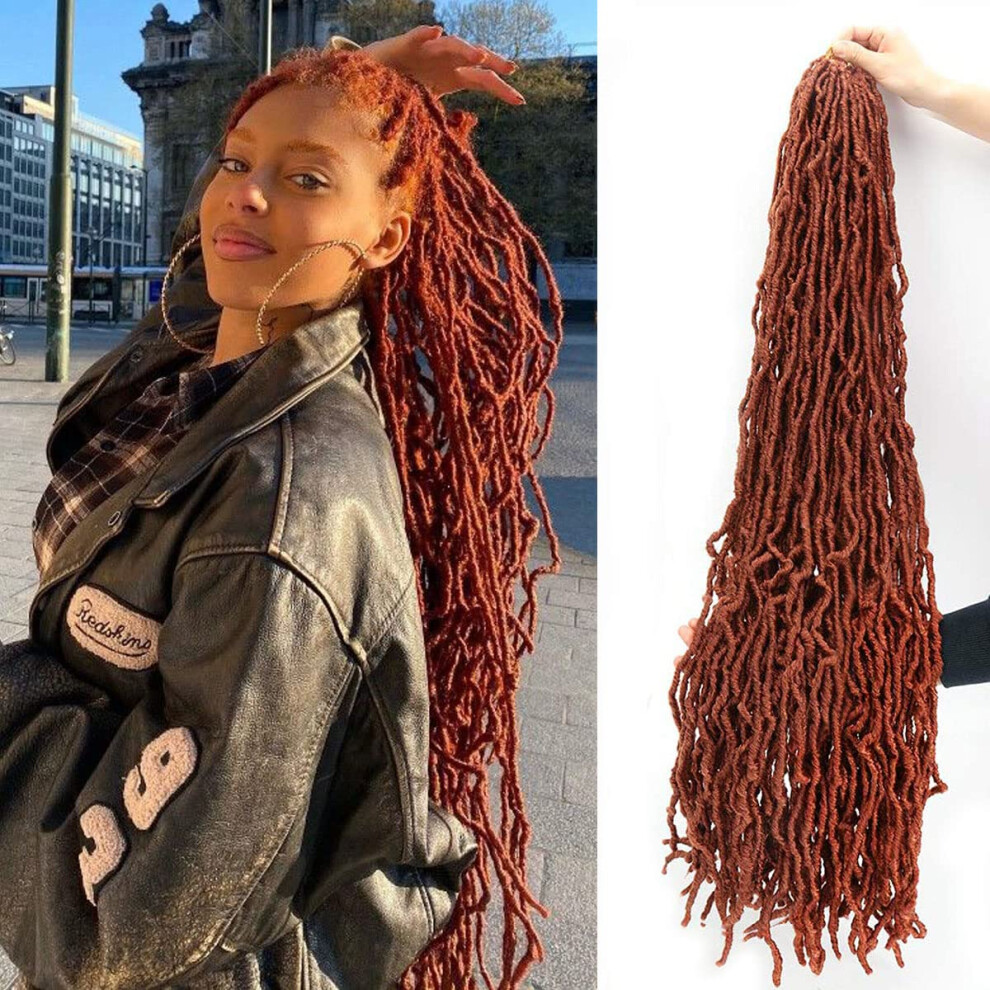 Lot de 4 m   ches de cheveux au crochet Soft Locs de 36 pouces, couleur gingembre, m   che enti   re, sans extrusion