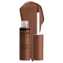NYX PROFESSIONAL MAKEUP Butter Gloss Brown Sugar, Nicht klebriger Lip Gloss - Fudge Me (Warmer Braun)