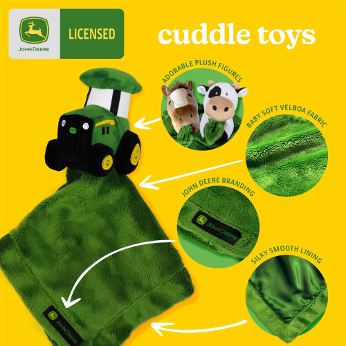 John Deere John Deere Κουβέρτα Αγκαλιάς για Μωρά με Ζώα της Φάρμας, Πράσινη, Μία Μέγεθος 1