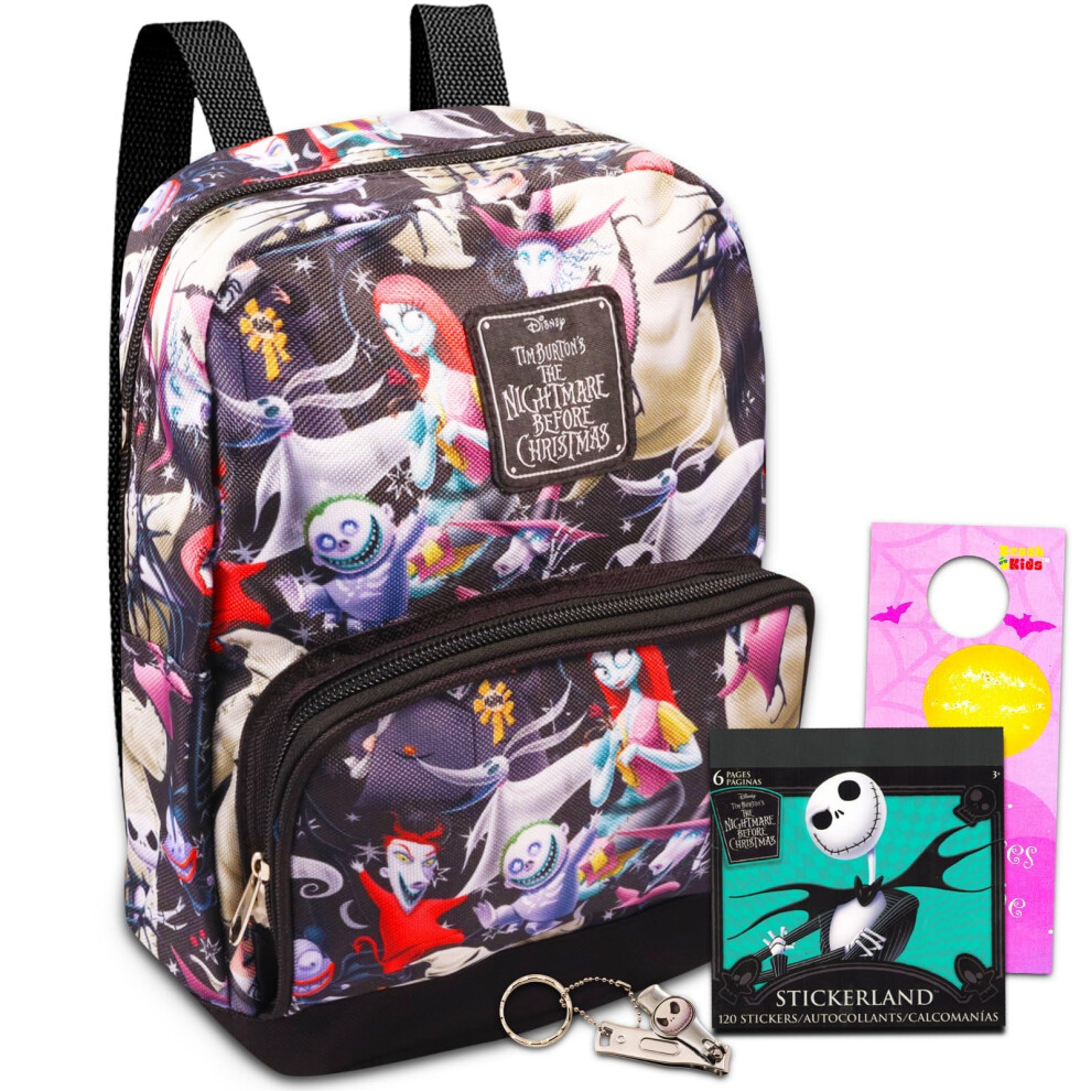 Fast Forward New York Nightmare Before Christmas Preschool Backpack for Kids  Toddlers - 4 Pc School Supplies Bundle with Jack Skellington 10'' Mini B