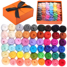 54 Frger Fiber Wool Garn Fiber Wool Garn Roving Spinning Wool Roving For Needle Felting DIY Hand Spinning Needle filting Wool Craft 3G/Color (54