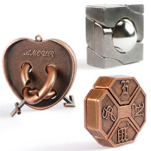 Hlavolamy, 3 kusy, kovov odliatky, puzzle, hracky, 3D, vysoko n rocn puzzle pre dospel ch, IQ vzdel vacia krabica pre t ned erov